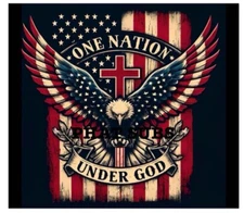 20oz Sublimation Tumbler Wrap One Nation Under God Ready to Press Transfer