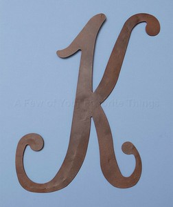 K Large Rustic Metal Monogram Letter Front Door Porch Patio Wall