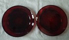 LUMINARC CRISTAL D’ARQUES DURAND PRESSED GLASS ANTIQUE RUBY RED 10” PLATES (2)