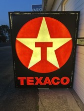 Large Illuminated Texaco Gas Station Sign