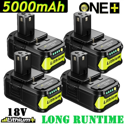 4packs 5000mAh For RYOBI 18V Lithium Battery P108 For ONE PLUS RB18L26 P104