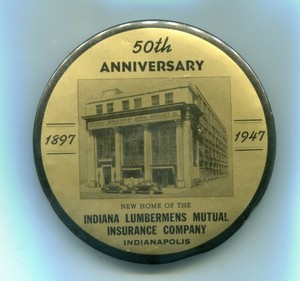 1897 1947, 50th Anniversary Indiana Lumbermens Mutual Ins Co. Advertising Mirror