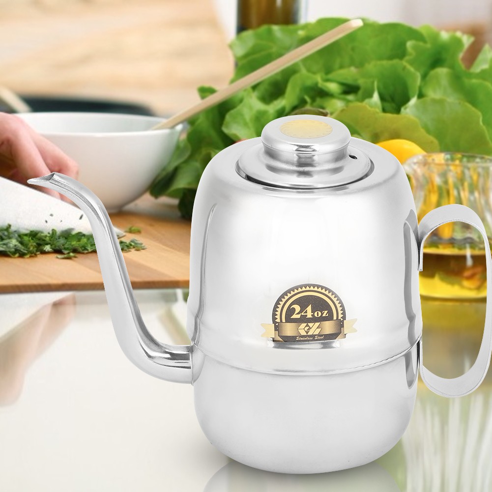 Stainless Steel Oil Pot Can Vinegar Bottle Seasoning Dispenser For Home