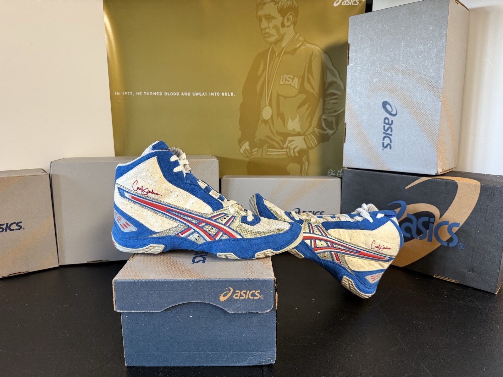 ASICS Cael V4.0 UNRELEASED SAMPLE Size 8.5 Wrestling Shoes - Very Rare!