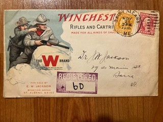 1916 color illustrated Winchester rifles envelope