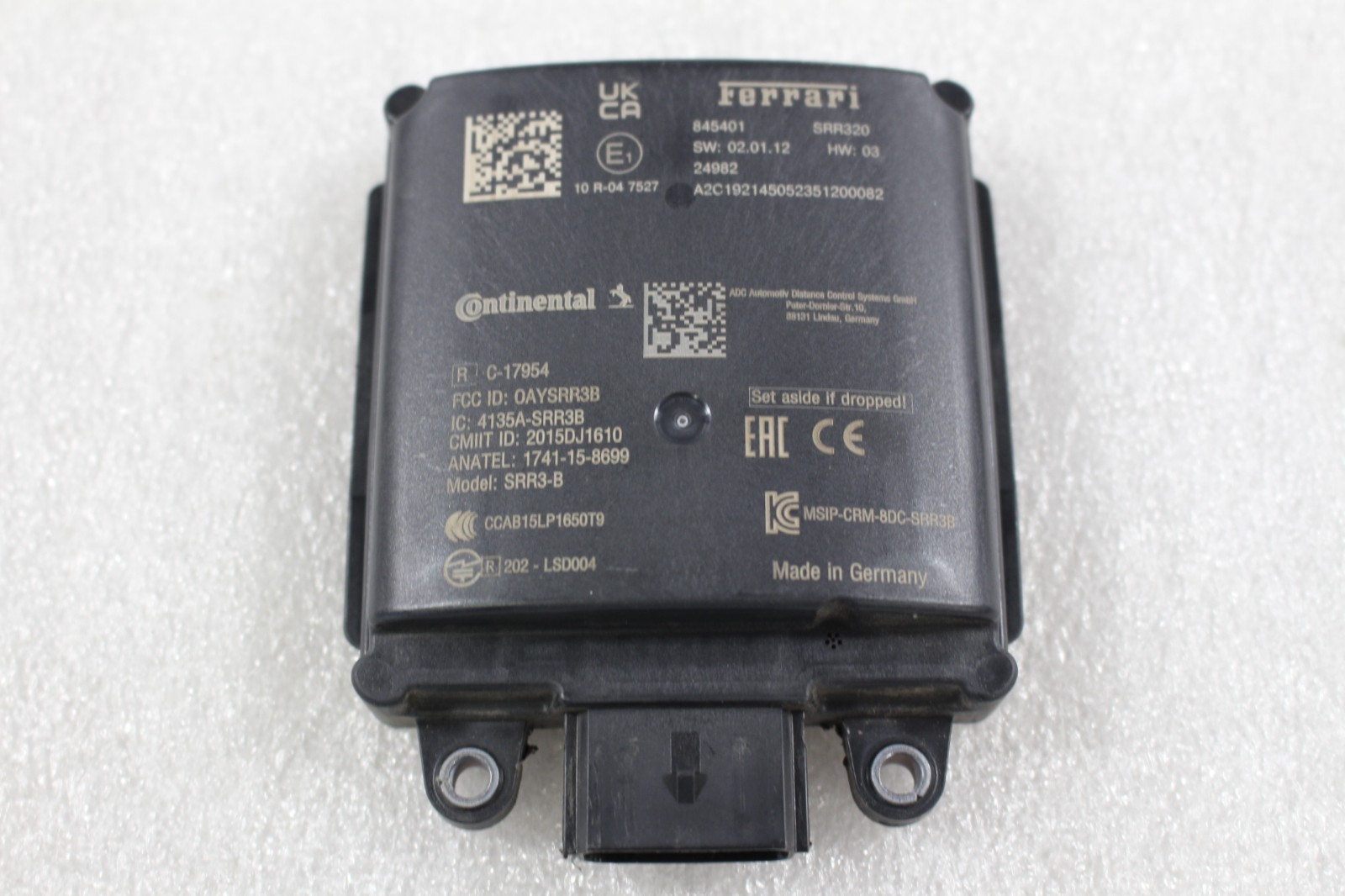Ferrari 296 GTB, Rear Radar Control Module, Used, P/N 845401
