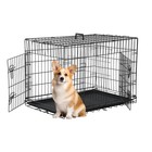 FDW 30 inch Dog Crate Dog Kennel Cage with Double Door Folding Metal Wire Dog Ca