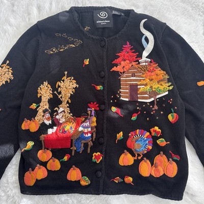 Michael Simon Vintage Women s Thanksgiving Holiday Cardigan Sweater