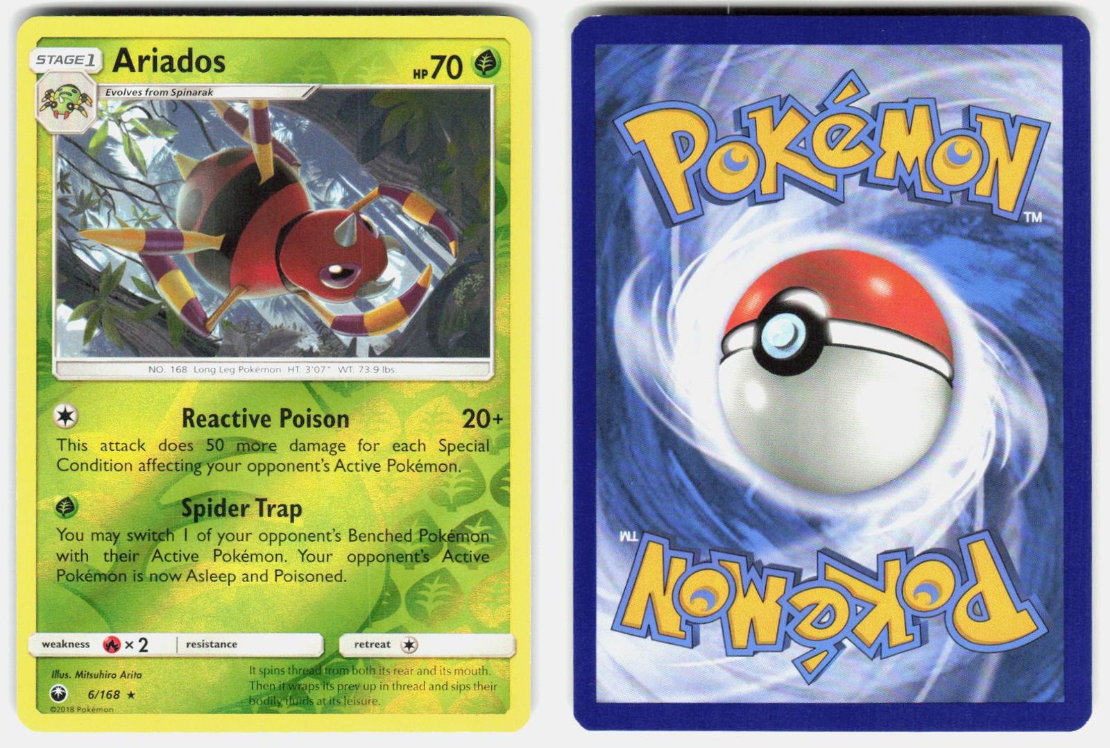 Ariados 6/168 Celestial Storm Pokemon Reverse Holo Near Mint