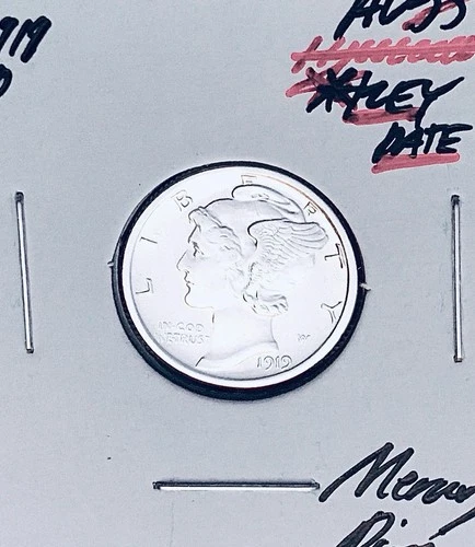 1919-D Denver Mint Mercury Dime, Superb Gem AU+++, RARE This Nice!