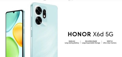 Honor X6d 5G 6.75'' 4/128GB Global Version Dimensity 6300 50MP 5260mAh By FedEx