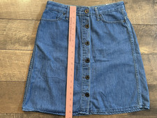 Vintage LEE Hermosa Jean Mini Skirt High Waist Size 4 Waist 28 Metal Buttons S