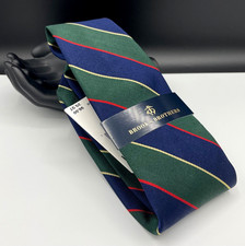 Brooks Brothers Men's Silk Blend Tie Green Blue Striped NEW MSRP: 98.00