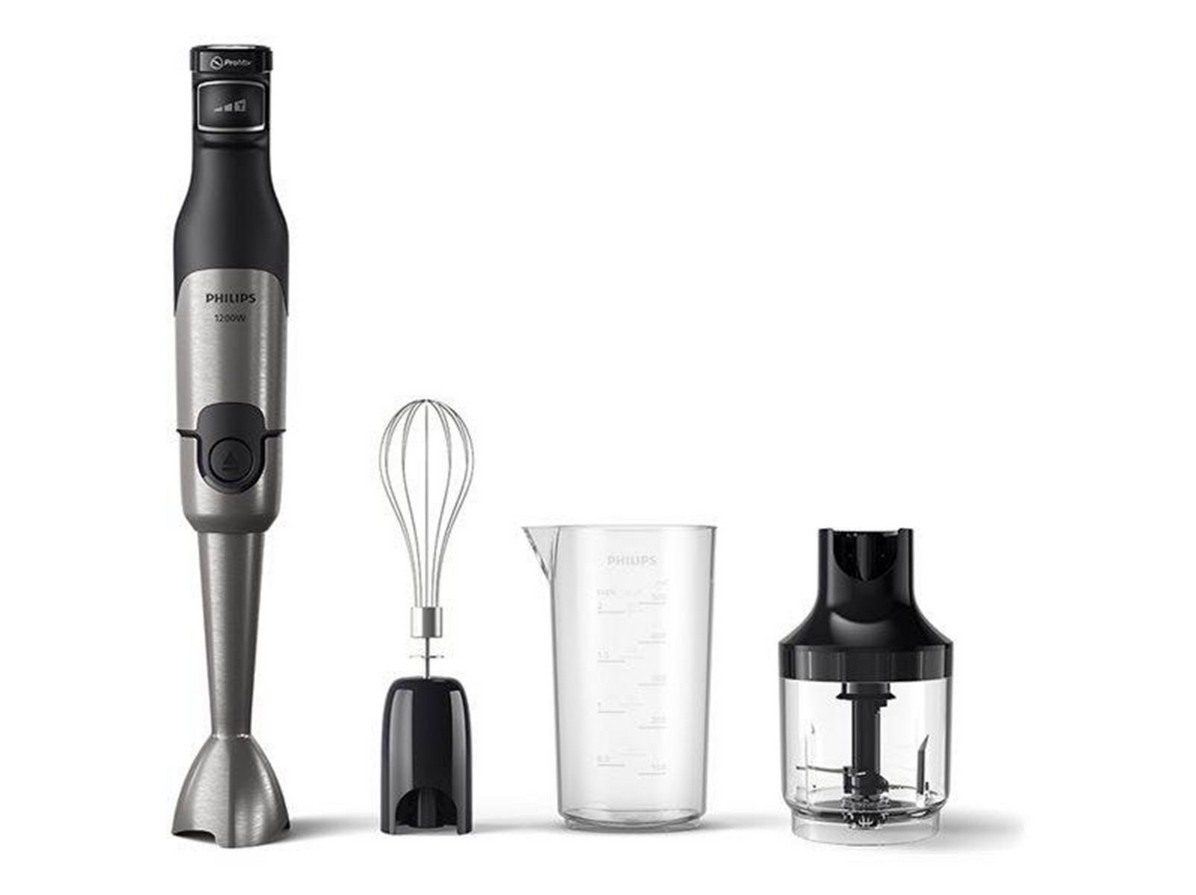 Philips Stabmixer, 1.200W + Mixbehälter, Schneebesen Schwarz Hr2683/00 - Bild 2