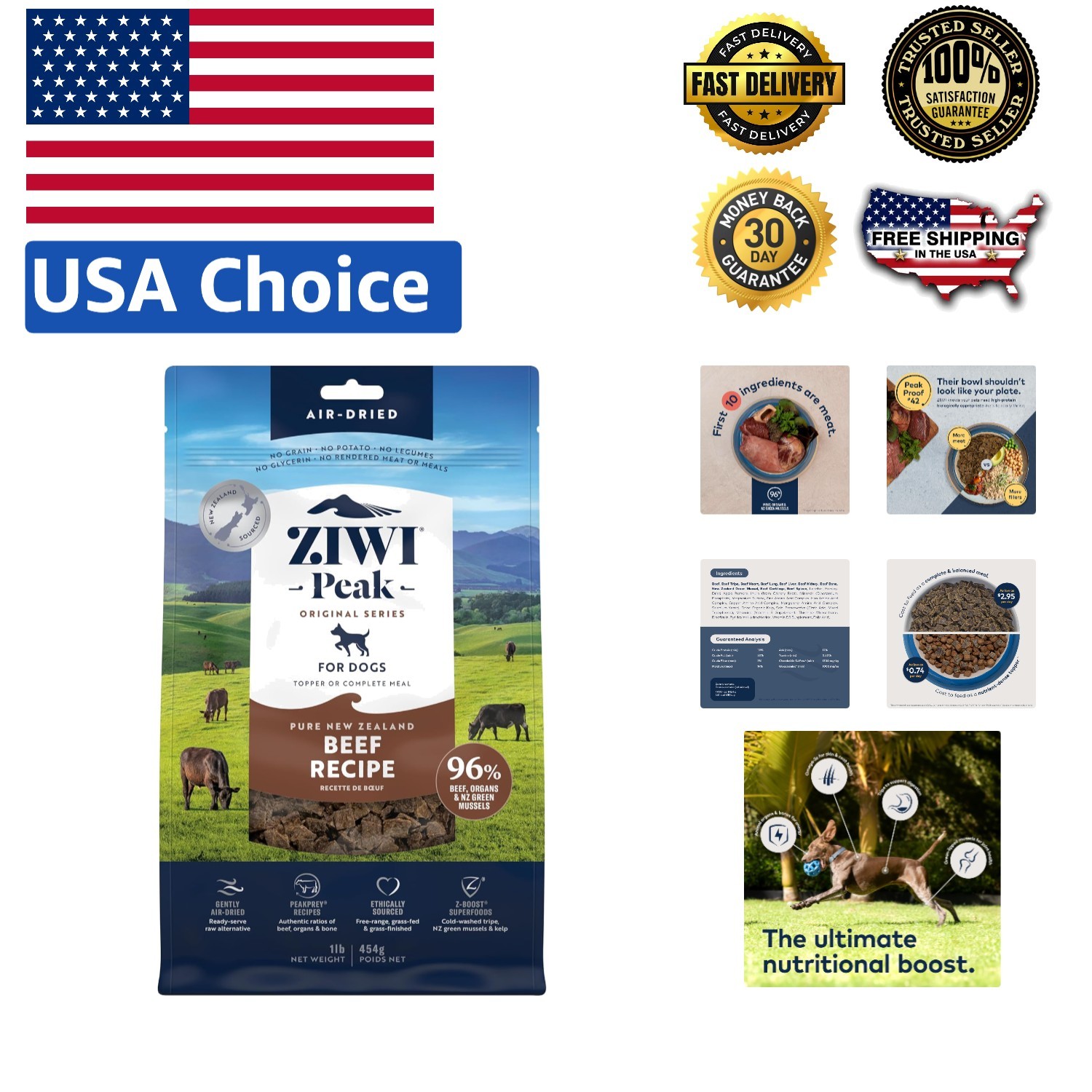 &ndash; Beef, High Protein, Grain-free 16oz