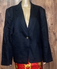 NWT Quince 100% European Linen Structured One Button Blazer Black Womens Sz XL