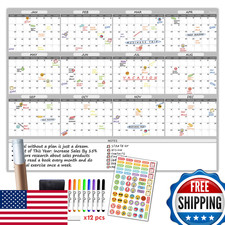 Clever Clean Large Dry Erase Wall Calendar - 48X60 2026 Undated Yearly Wall