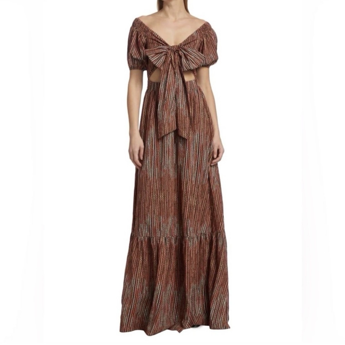 ramy brook brown dress Striped Megan XS $495 Retail NWOT Ladies dresses