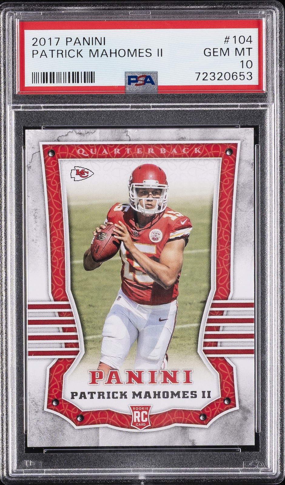 2017 PANINI #104 PATRICK MAHOMES II ROOKIE RC PSA 10