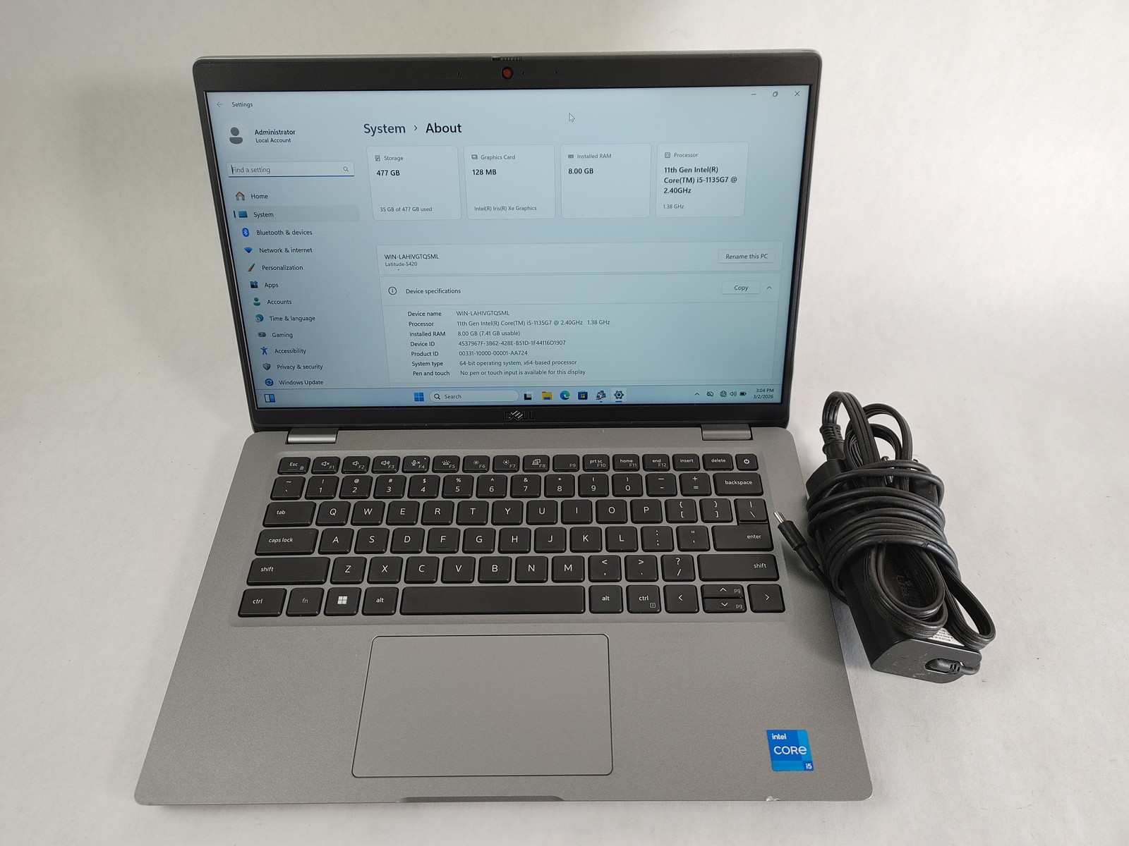 Dell Latitude 5420, 14-Inch Laptop, with Core i5 11th Gen., Windows 11 Home