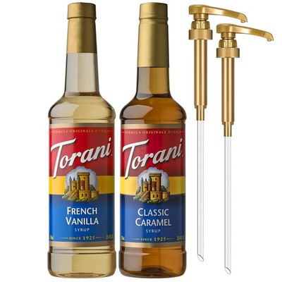 Syrups, Classic Caramel and French Vanilla Syrup Variety 2-Pack, Coffee Syrup...