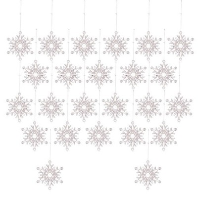 Acryl Schneeflocke Hängedeko 24 Stück für Weihnachten und Party Setup