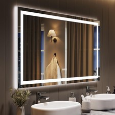 50"x28" Bathroom Mirror with LED Lights 3 Color Anti-Fog Vanity Mirror for Wall