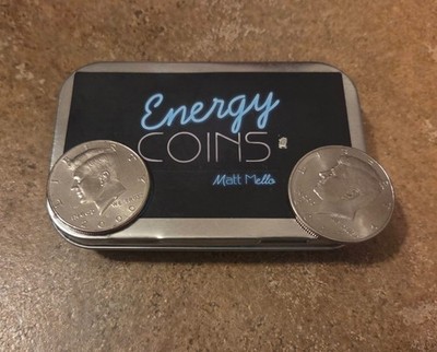 Energy Coins by Matt Mello (Half Dollar Gimmick) Magic Mentalism Tricks