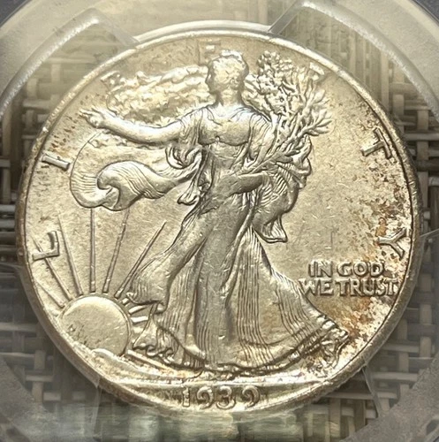 1939 Walking Liberty half dollar, PCGS AU-50
