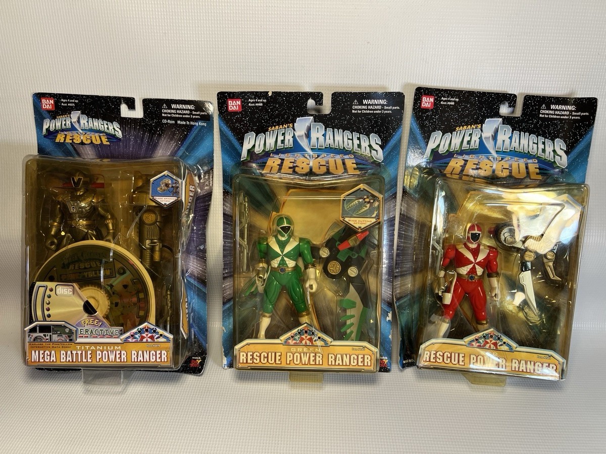 Lot 3 Vintage Bandai Power Rangers Lightspeed Rescue Sealed