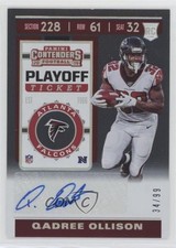 2019 Panini Contenders Rookie Playoff Ticket 34/99 Qadree Ollison #203 Auto 3d7