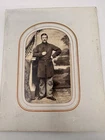 c.1860 Civil War Era CDV Album (2) Pages Front And Back w/ 1 Union Soldier Image