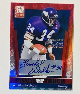 2002 Donruss Elite Herschel Walker Bennett 15/50 Passing The Torch Autograph