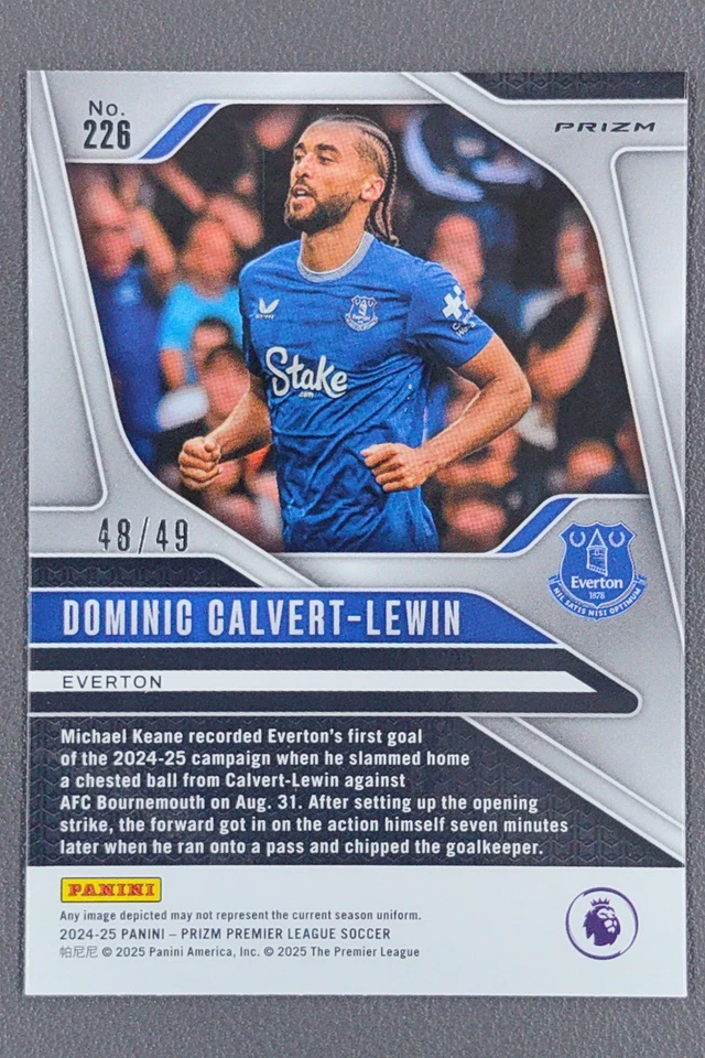 2024-25 Panini Prizm Premier League Dominic Calvert-Lewin Red Lazer Prizm /49 - Image 2 of 4