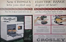 Crosley The Electric Range with Beauty and Brains CTG-40 Vintage Print Ad 1955