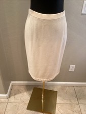St John Evening Ivory Color Knit Skirt New with Tags Size 8
