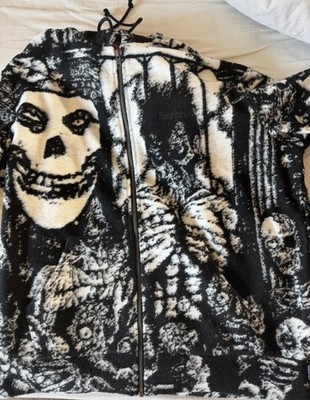 Supreme  / Misfits  Fleece Zip Up Jacke (schwarz / weiß)