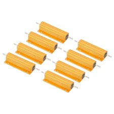 100W 33 Ohm Aluminum Shell Resistor, 8 Pack Aluminum Housing Resistor, Golden