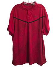 Nike Tiger Woods Polo Shirt Mens XL Red Dri-FIT ADV Golf Blade Collar DH0916-687