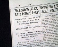 WILLIAM "STAGE" & "Hopalong" BOYD Illicit Drugs Party Police Raid 1931 Original