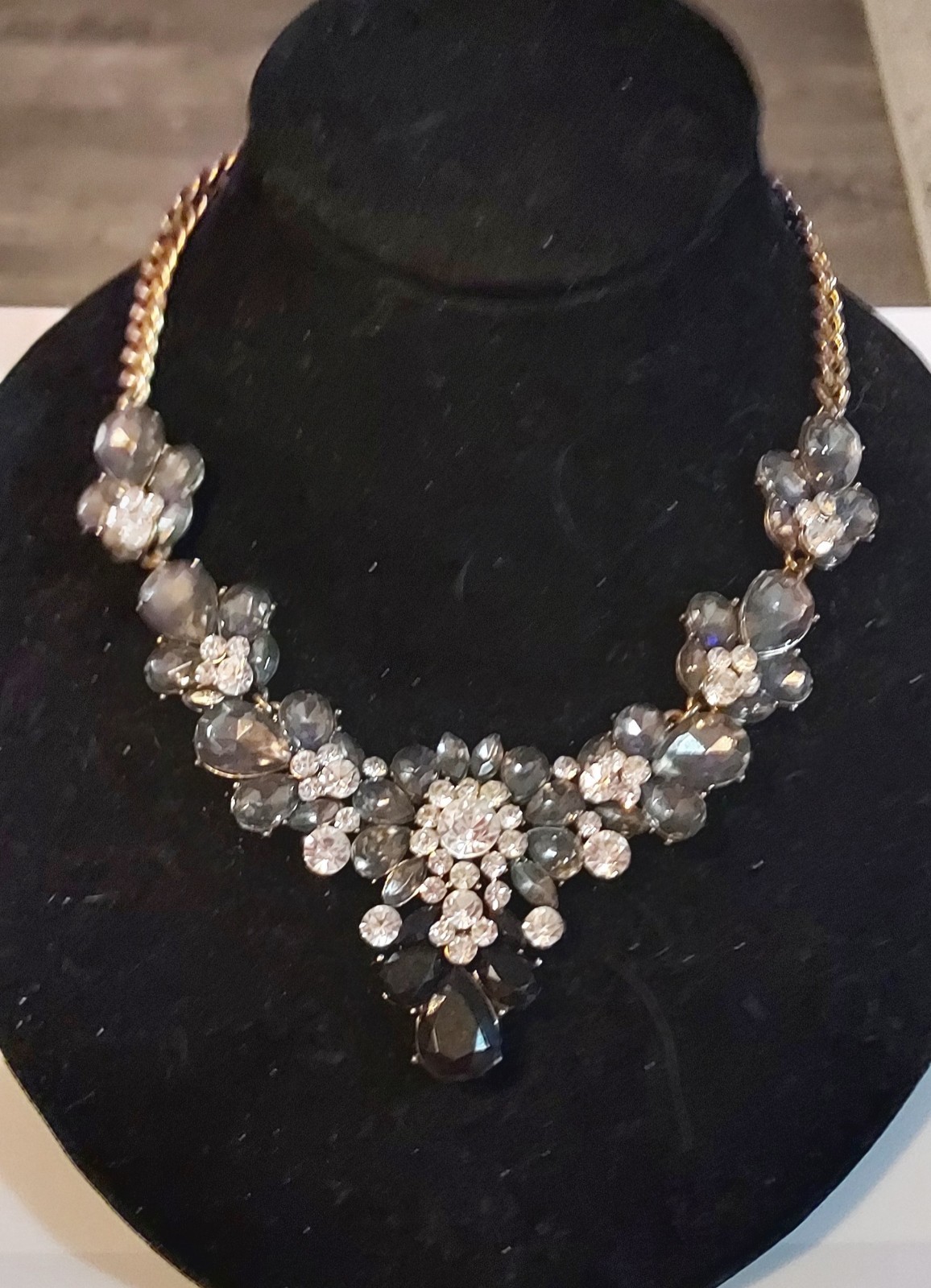 Statement Bib Collar Rinestone Necklace  Rhinesto… - image 1