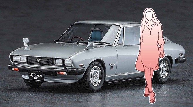 Hasegawa SP604 - 1/24 Isuzu 117 Coupe, With Figure - New