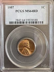 1957 Lincoln Cent MS64RD PCGS - 1c Wheat Cent Red MS64