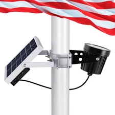 Solar Flag Pole Light, Flagpole Light Solar Powered Outdoor Bright LED 6000K ...