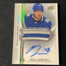 2020-21 Upper Deck Premier - Acetate Rookie Auto Patch Olli Juolevi #AR-OJ /149