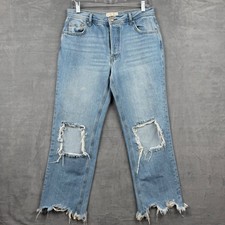 We The Free Free People Distressed Jeans Light Wash Button Fly Women's Size 27