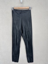 Aritzia Wilfred Free Leggings M Black Faux Leather Vegan Pull On High Rise