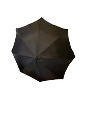 Vintage Large Gentlemens' Umbrella Black Faux Alligator Vinyl Case Auto Open