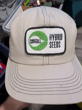 Vintage Snapback Hat Cap Cargill Hybrid Seeds Tan Mesh