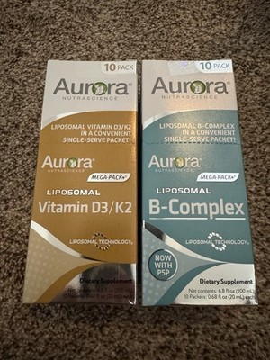 Liposomal B-Complex, 10 Packets + Liposomal Vitamin D3/K2, 10 Packets - Brand Ne